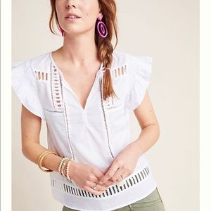 Anthropologie NWT Dolan Ivory Blouse size Large